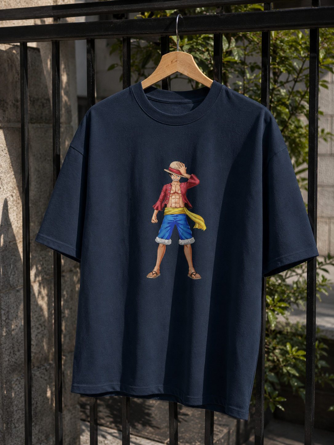 Monkey D. Luffy Anime Oversized Black T-Shirt | One Piece Graphic Tee
