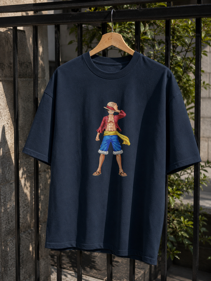 Monkey D. Luffy Anime Oversized Black T-Shirt | One Piece Graphic Tee