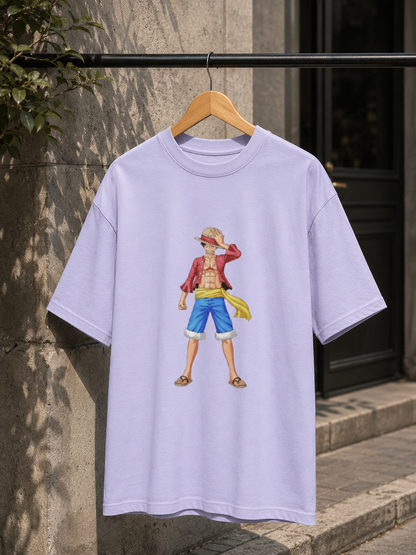 Monkey D. Luffy Anime Oversized Black T-Shirt | One Piece Graphic Tee