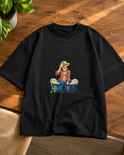 One Piece Luffy Minimal Anime T-Shirt | Unisex Oversized  Tee