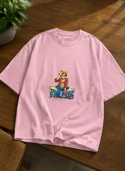 One Piece Luffy Minimal Anime T-Shirt | Unisex Oversized  Tee
