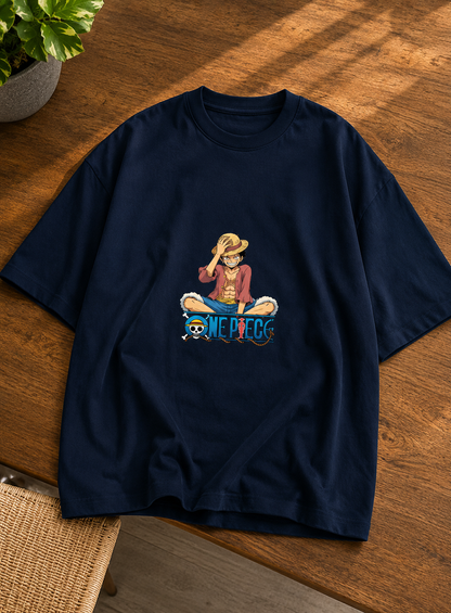 One Piece Luffy Minimal Anime T-Shirt | Unisex Oversized  Tee