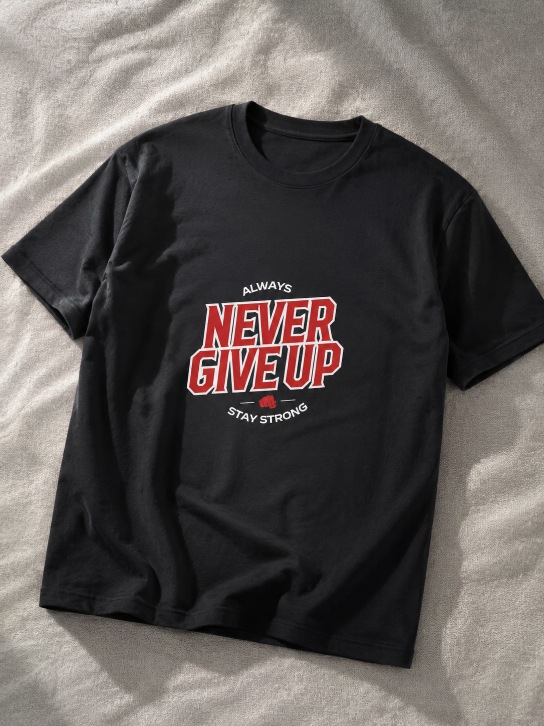 Never Give Up Premium Oversized T-Shirt | Motivational Graphic Tee