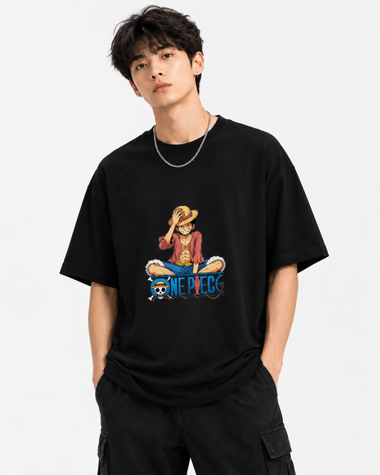 One Piece Luffy Minimal Anime T-Shirt | Unisex Oversized  Tee