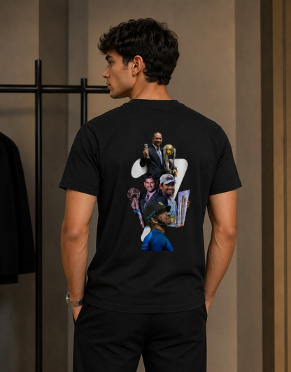MS Dhoni T-Shirt | Front Signature & Back Tribute Print