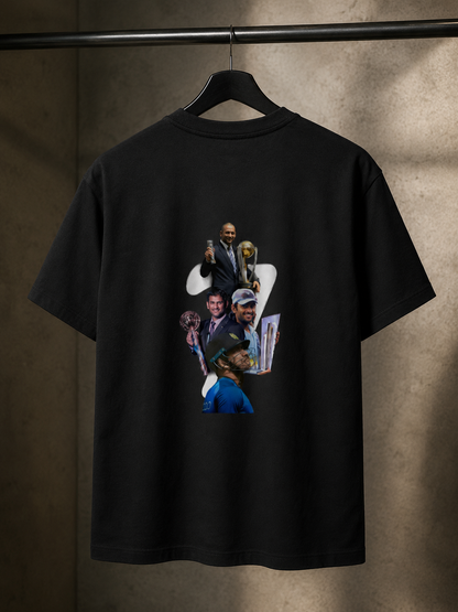 MS Dhoni T-Shirt | Front Signature & Back Tribute Print