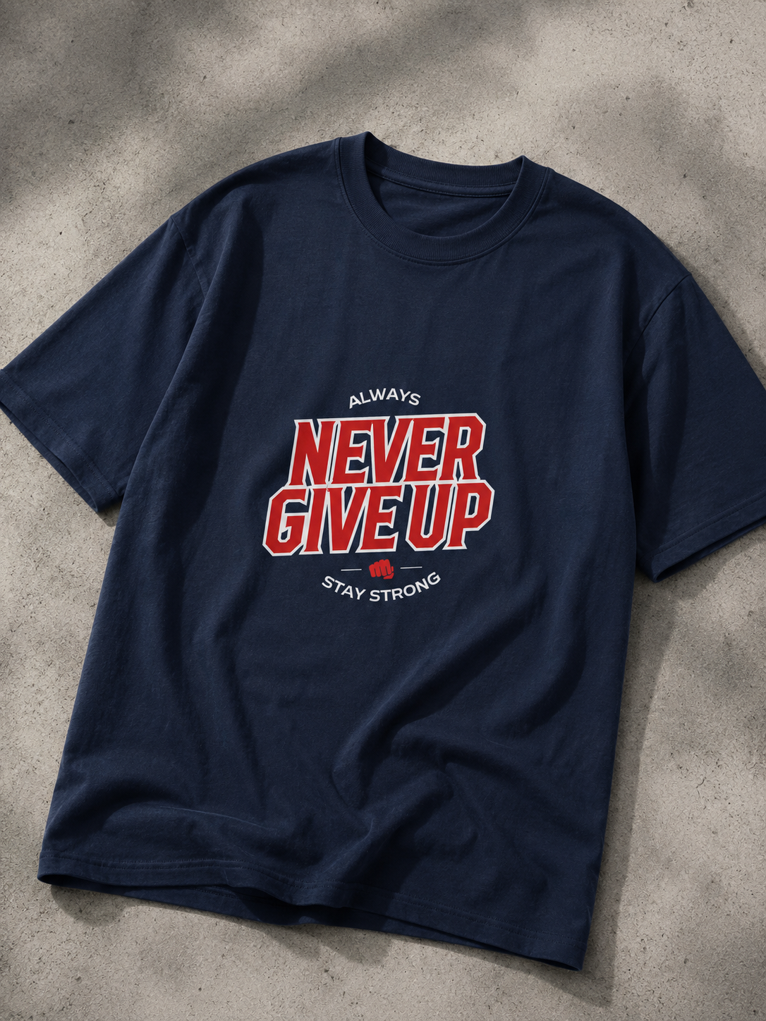 Never Give Up Premium Oversized T-Shirt | Motivational Graphic Tee