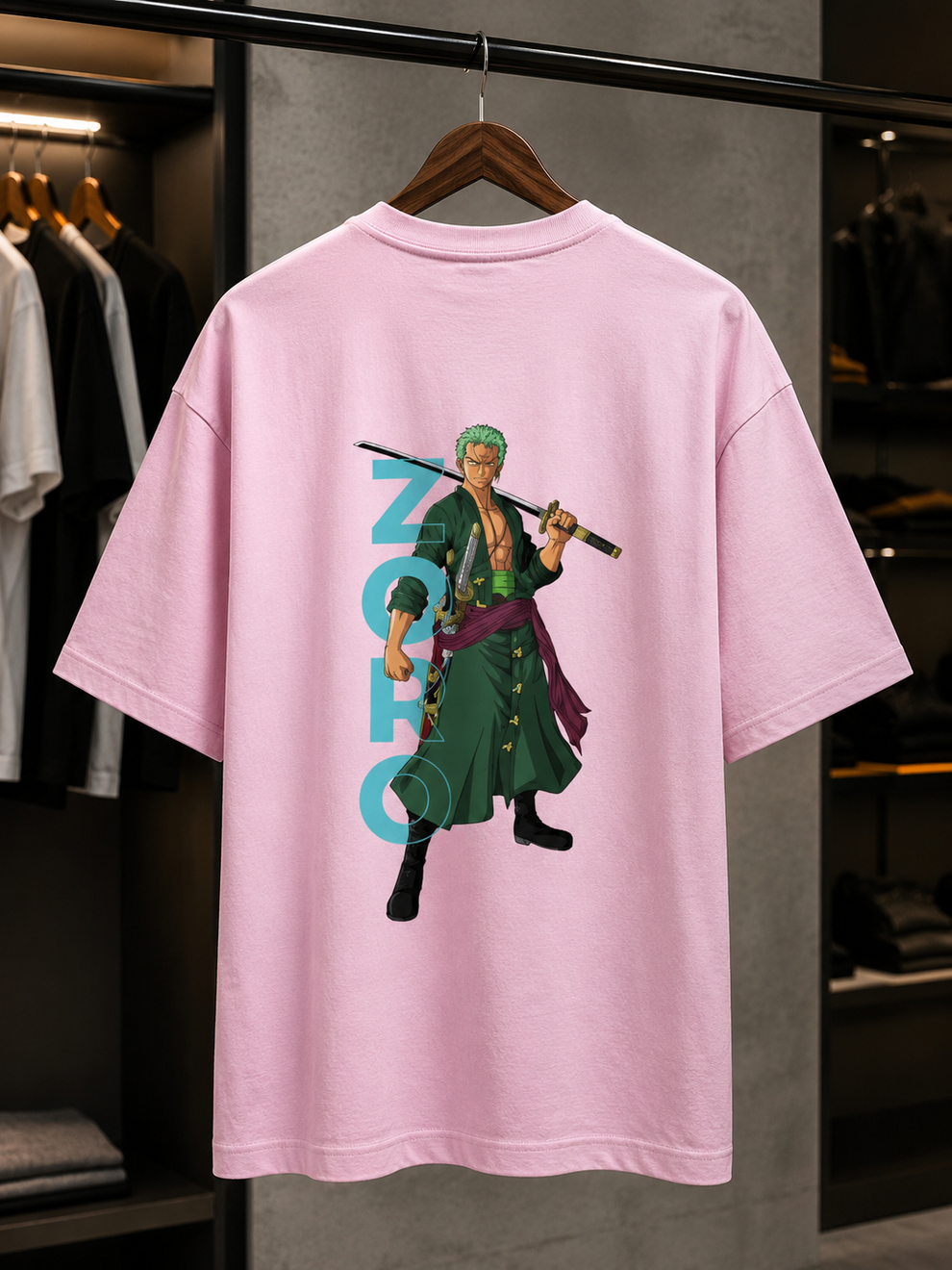 Zoro Back Print Oversized T-Shirt – Anime Edition