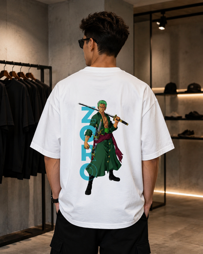 Zoro Back Print Oversized T-Shirt – Anime Edition