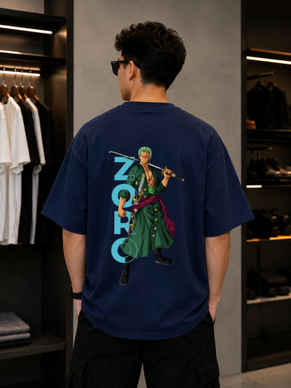 Zoro Back Print Oversized T-Shirt – Anime Edition