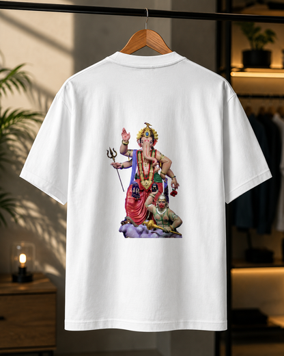 Mumbaicha Raja Black T-Shirt | 180 GSM Premium Cotton | Ganpati Bappa Graphic Tee