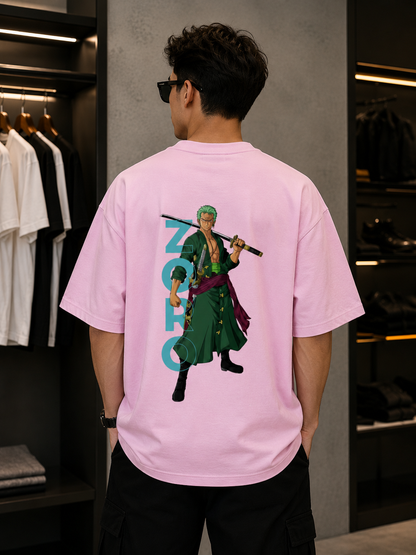 Zoro Back Print Oversized T-Shirt – Anime Edition