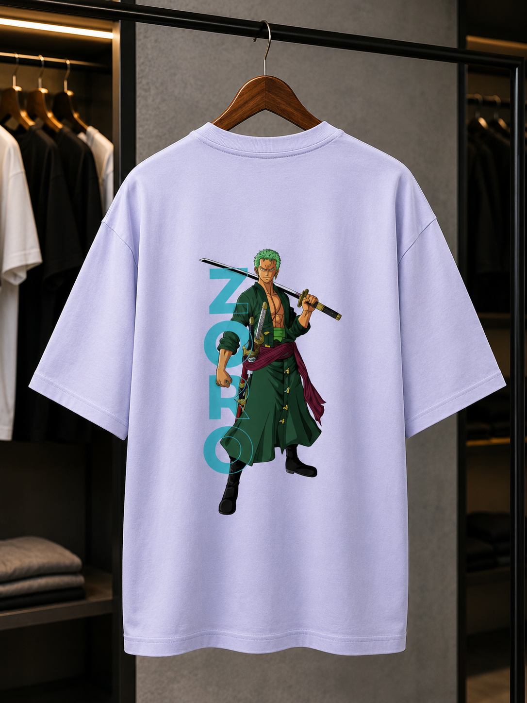 Zoro Back Print Oversized T-Shirt – Anime Edition