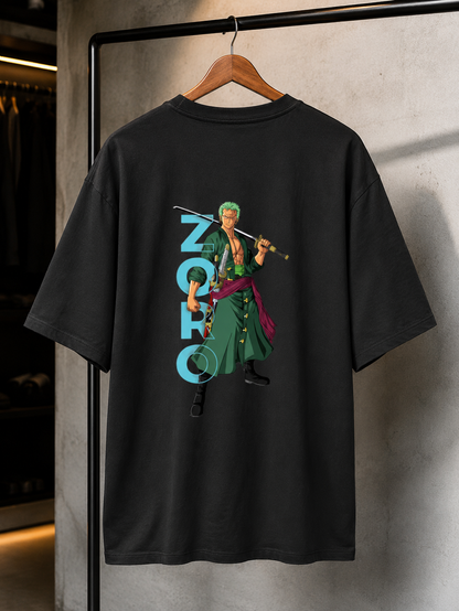 Zoro Back Print Oversized T-Shirt – Anime Edition
