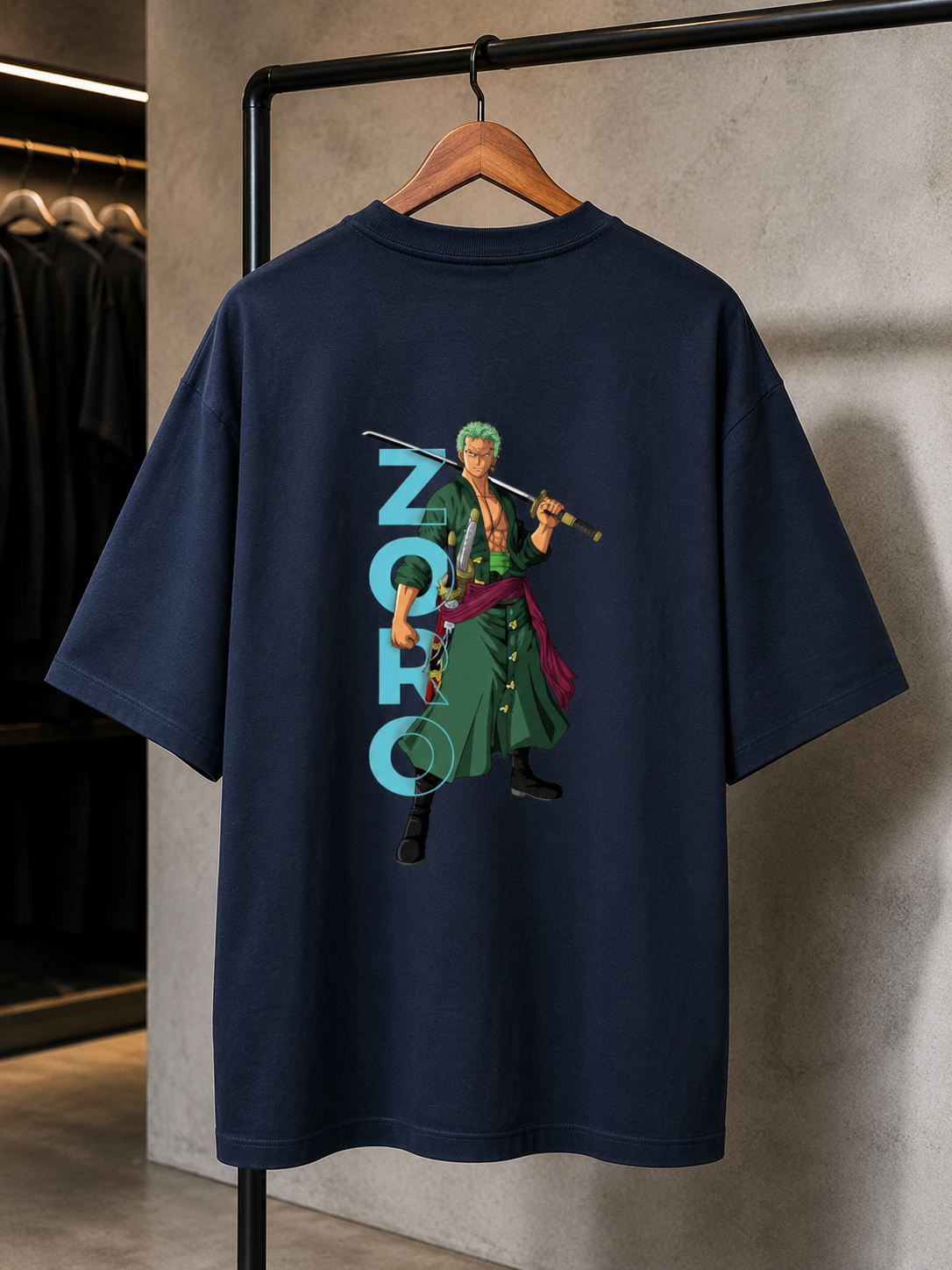 Zoro Back Print Oversized T-Shirt – Anime Edition
