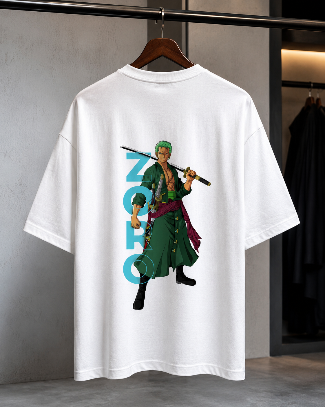Zoro Back Print Oversized T-Shirt – Anime Edition